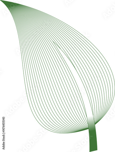 Green leaf. Vector element for diploma, certificate, currency, voucher or money design. EPS 10 version.