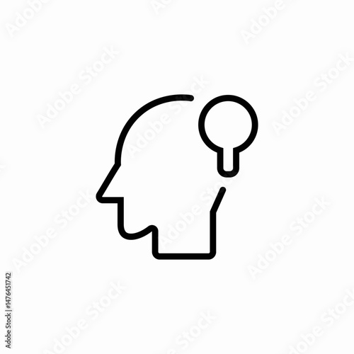 head lightbulb idea icon sign vector