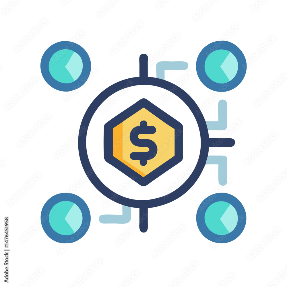 Tokenomics Icon for Blockchain Economy Tokenomics Icon for Blockchain Economy