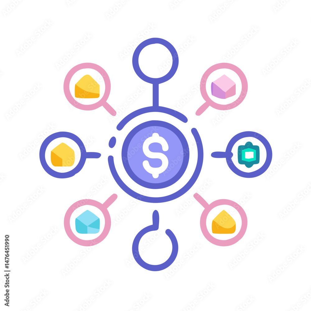 Tokenomics Icon for Innovative Financial Solutions Tokenomics Icon for Innovative Financial Solutions