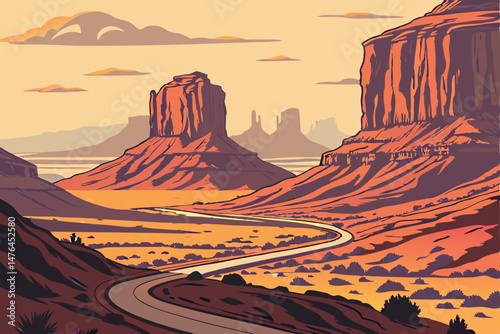 72 Stunning mountain range,winding road through arid desert landscape,dramatic rocky terrain,vibrant colors,dramatic lighting,hyper-realistic,detailed scenery,cinematic composition