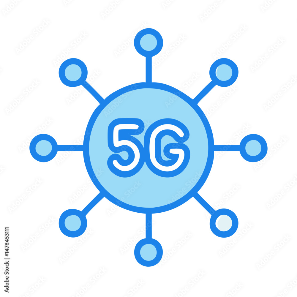5G Network Technology and Benefits Icon 5G Network Technology and Benefits Icon