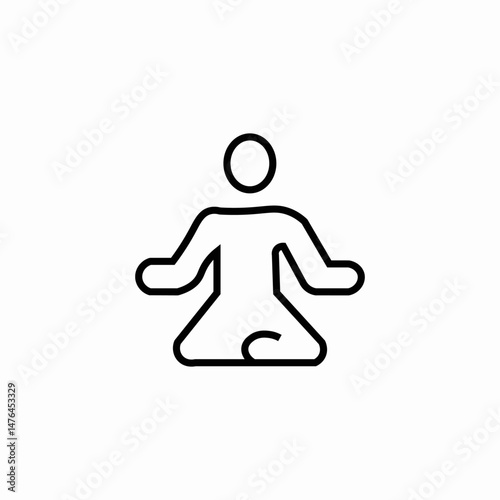 meditation pose person icon sign vector