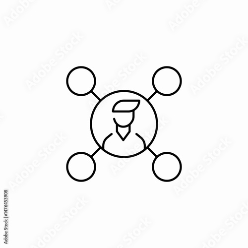 network connection nodes icon sign vector