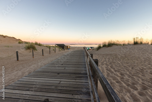 Fototapeta Naklejka Na Ścianę i Meble -  Path to the sandy beach in evening light, Yyteri