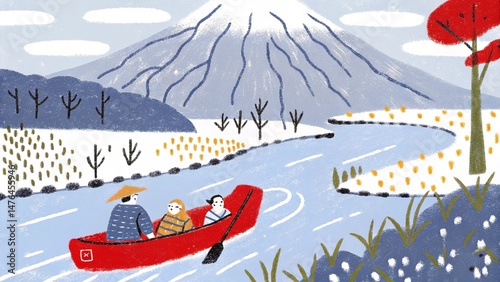 winter landscape with mountains