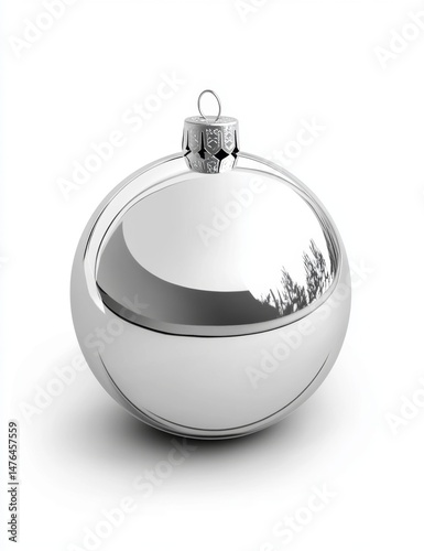 Shiny silver Christmas ornament (1)