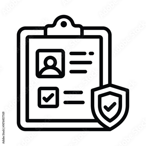 Job Insurance Vector outline icon. Eps10 file 