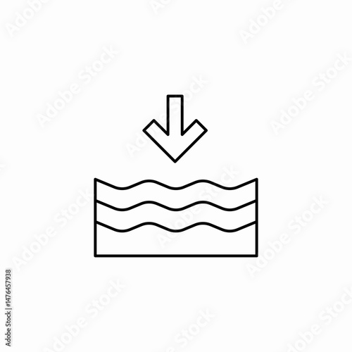 water level decrease icon sign vector