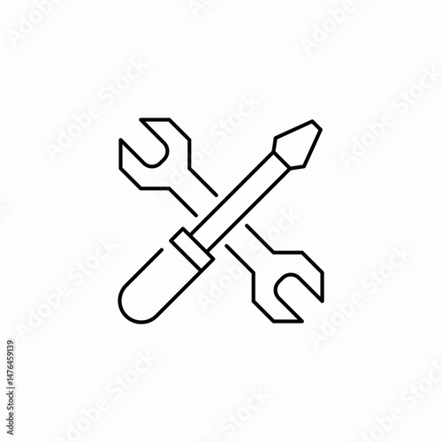 wrench screwdriver tools icon sign vector