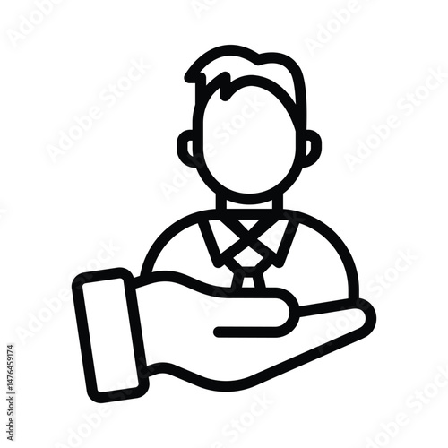 Self Insurance Vector outline icon. Eps10 file 
