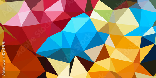 Background geometric pattern. Summer or spring theme. Colorful mosaic banner. Geometric background with place for your text. Abstract background for design. Vector background
