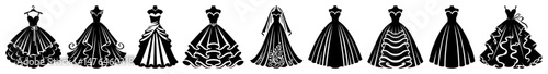 elegant dress silhouettes collection in vintage style