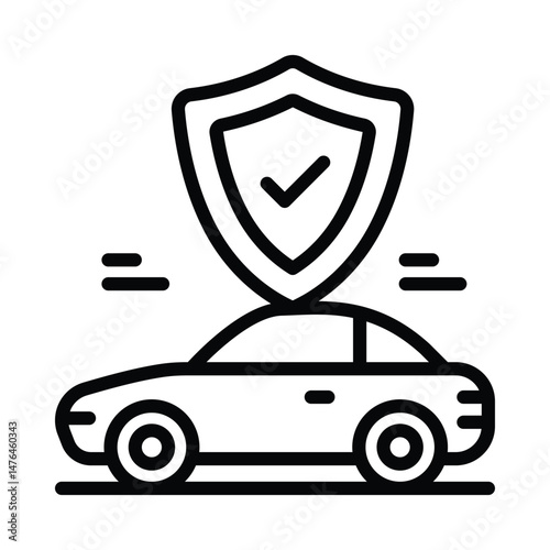 Auto Insurance Vector outline icon. Eps10 file 