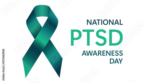 National PTSD Awareness Day in June 27. Medical and PTSD concept. PTSD awareness day July 27. PTSD, post-traumatic stress disorder symbol. Background, poster, card, banner design. Vector EPS 10.