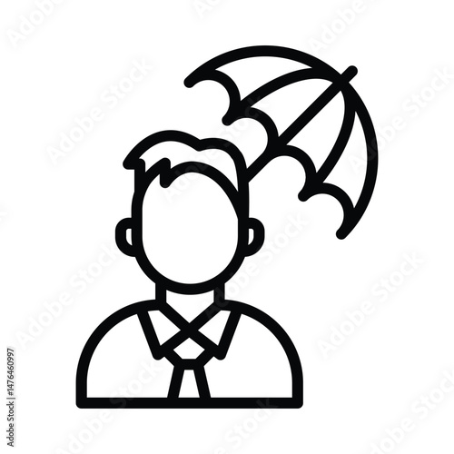Life Insurance Vector outline icon. Eps10 file 