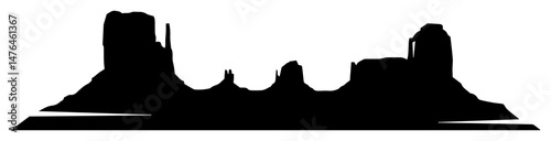 monument valley rock formations desert landscape silhouette vector shape