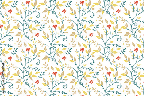 seamless floral wrapping paper design, outline fashion sketch textile, hand drawn cotton flower pattern, modern texture repeat art, one line pillow cover fabric, nature inspired stylish print