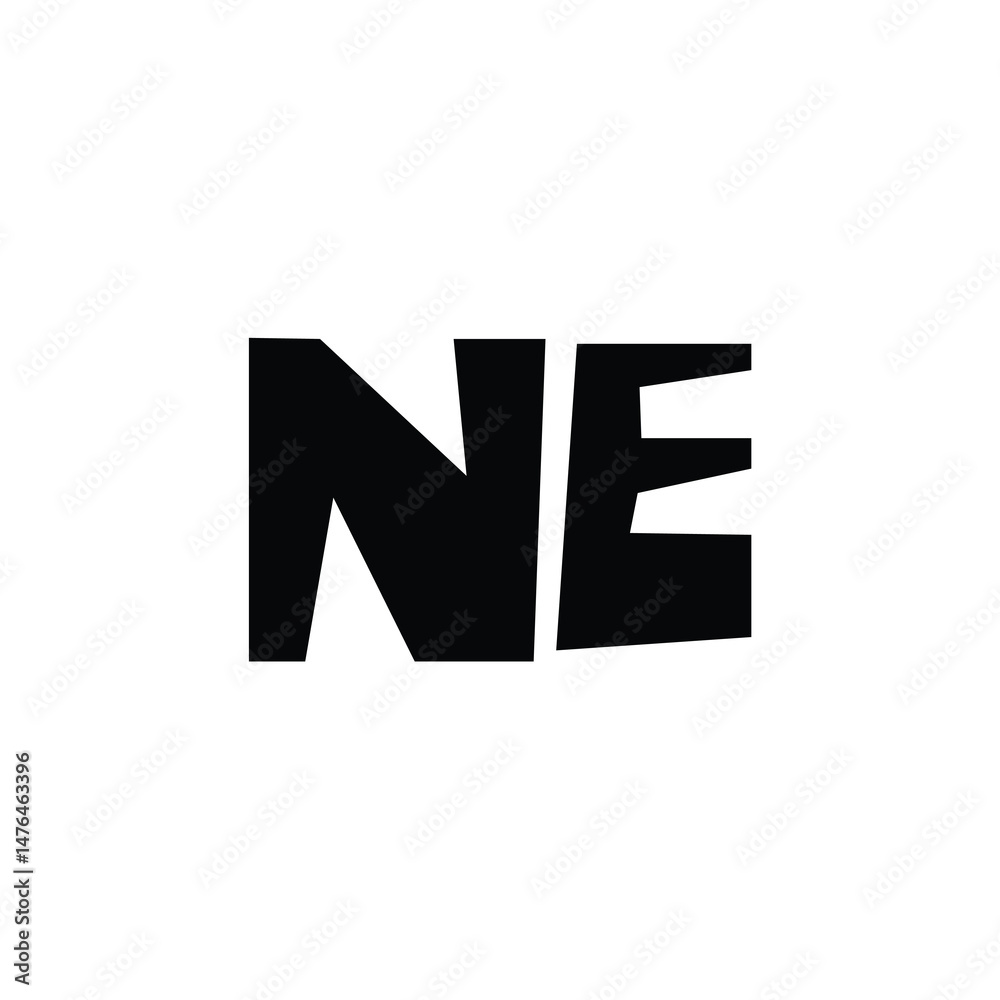 Obraz premium NE monogram logo design letter text name symbol monochrome logotype alphabet character simple logo