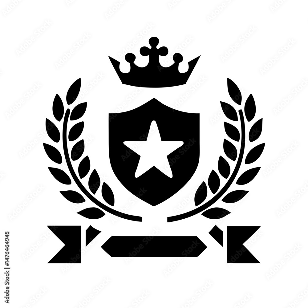 Obraz premium premium collection, premium logo, shield, star, crown, wreath, ribbon, laurel, vector icons