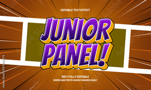 junior panel editable text effect with a comic and fun text style