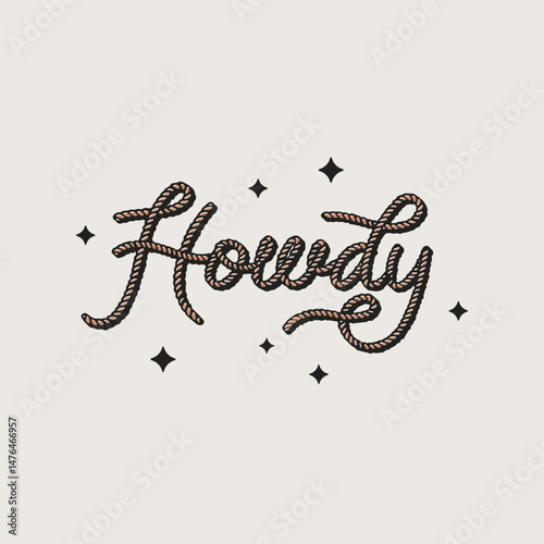 Howdy Script Western Vintage Graphic