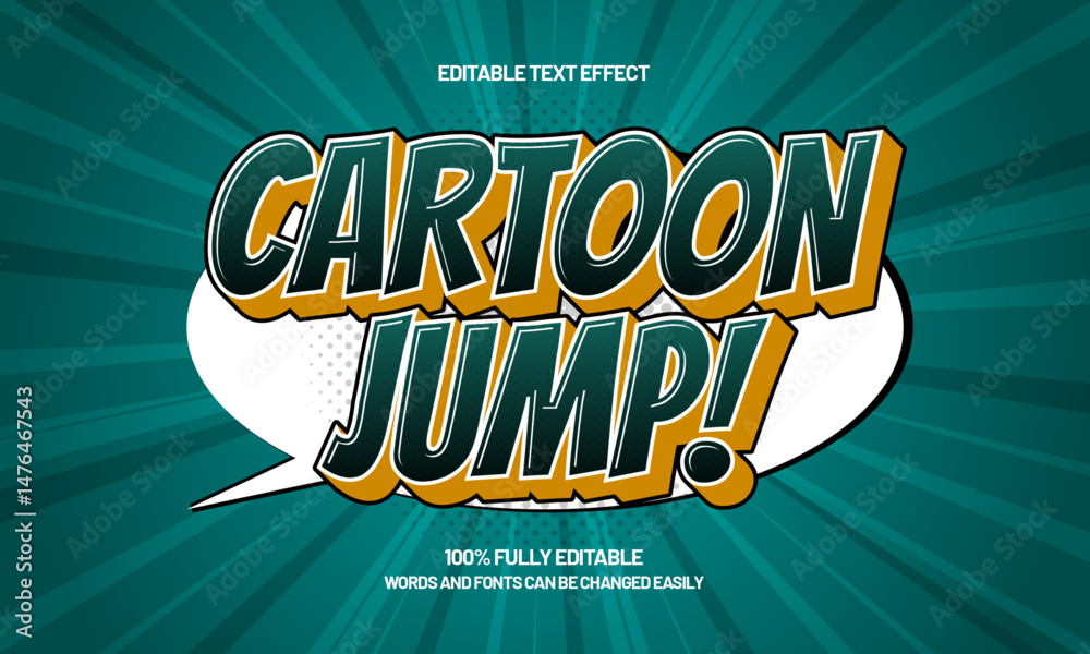 cartoon jump editable text effect with a comic and fun text style