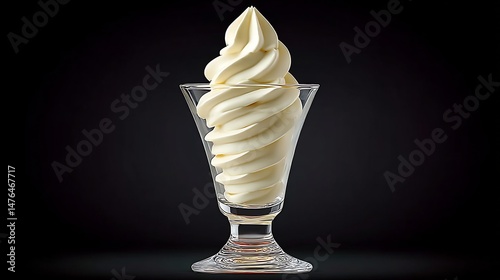 Creamy Soft Serve Ice Cream in Glass.