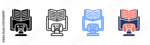Gamification icon sheet multiple style collection