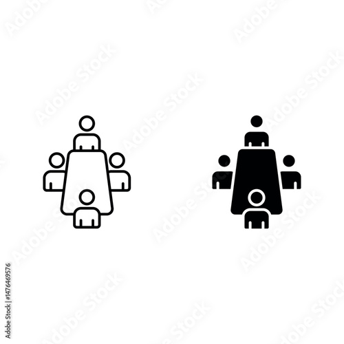 committee icon set color editable on white background