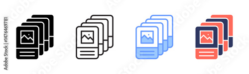 Flashcards icon sheet multiple style collection