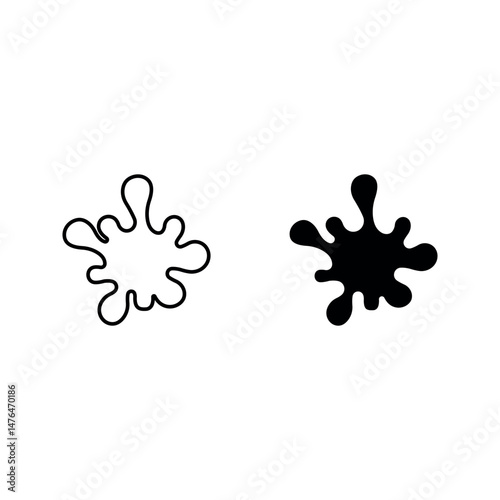 drop paint icon set color editable on white background