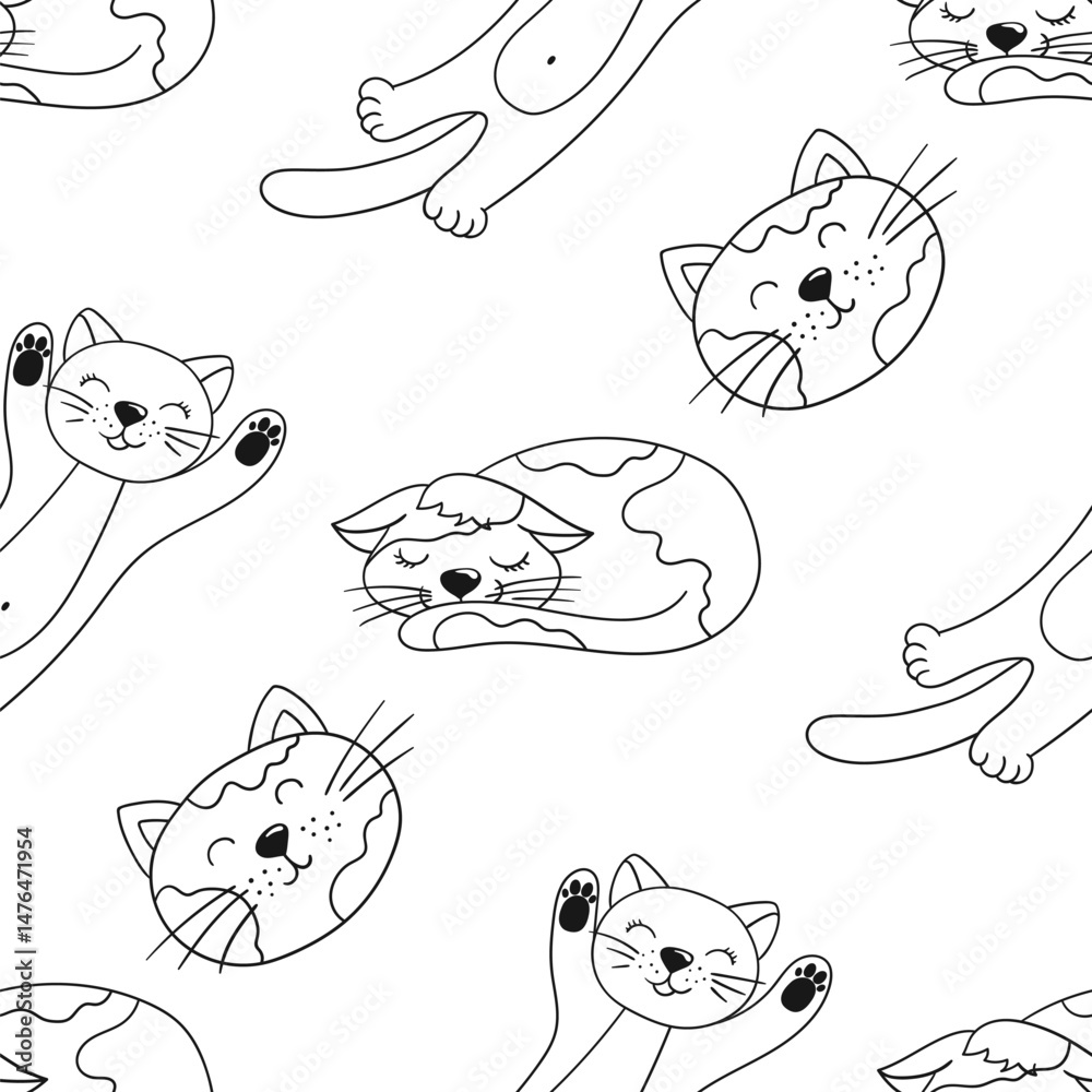 Obraz premium Monochrome cute pattern. Pattern for textiles in hand draw style