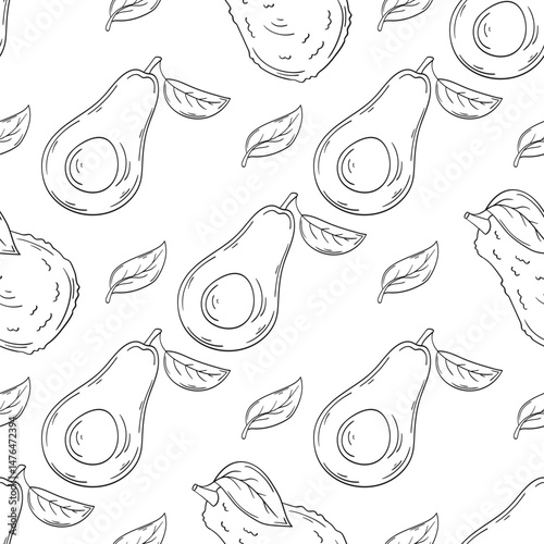 Monochrome cute pattern. Pattern for textiles in hand draw style