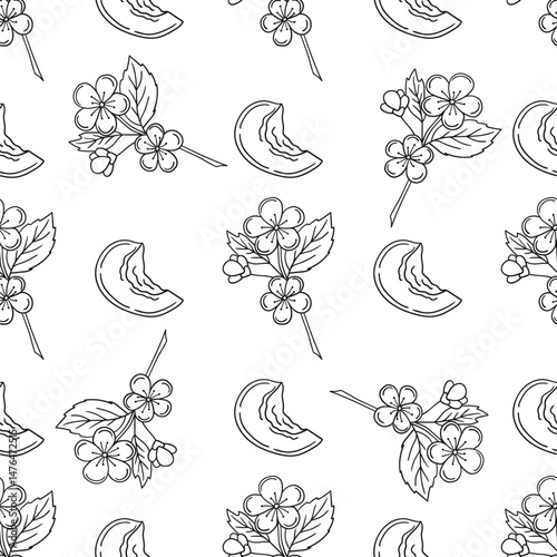 Monochrome cute pattern. Pattern for textiles in hand draw style