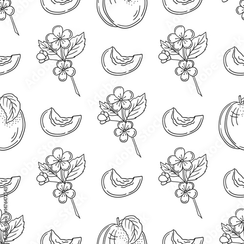 Monochrome cute pattern. Pattern for textiles in hand draw style