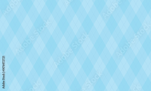 装飾の線が細かい水色のアーガイルチェック柄