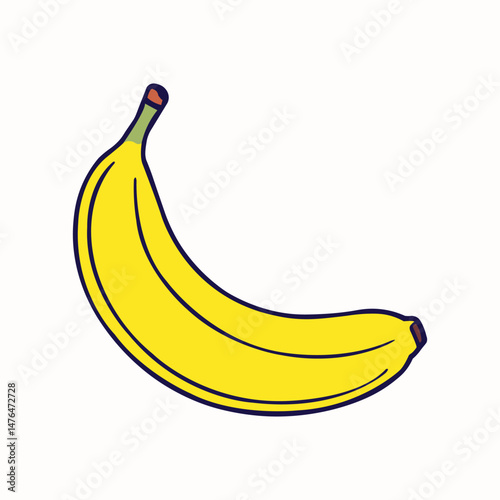 Vector Illustration of a Yellow Banana