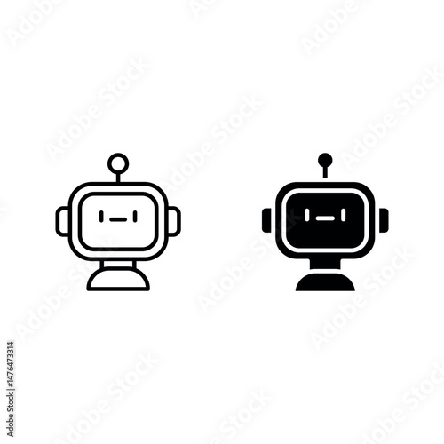robot icon. chatbot icon set color editable on white background