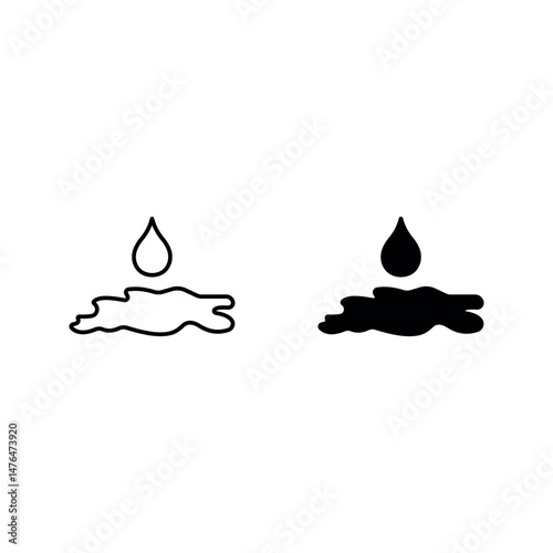 spill oil icon set color editable on white background