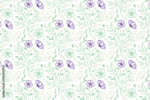 floral sketch wrapping paper pattern, cotton flower seamless texture, modern outline pillow cover print, one line fashion textile design, hand drawn repeat art, nature inspired stylish fabric, trendy 