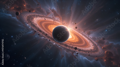 Imagining undiscovered exoplanets orbiting a distant nebula star system