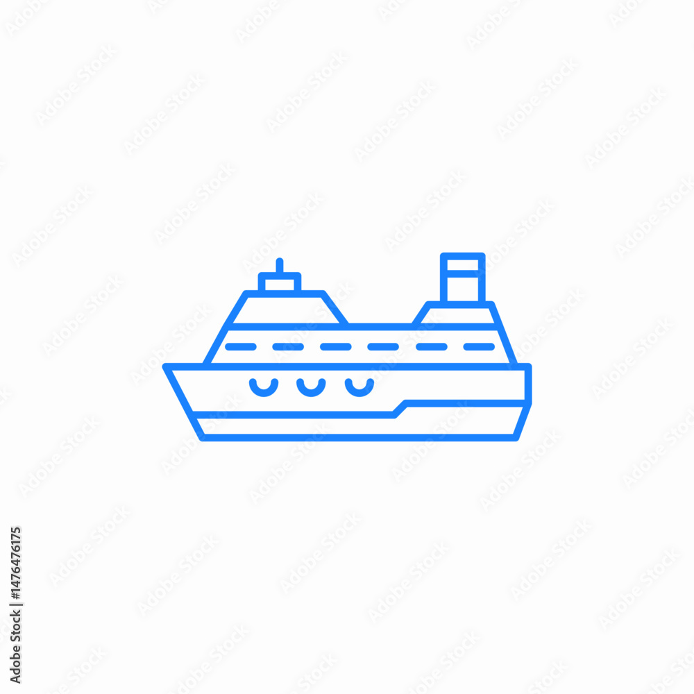Obraz premium cruise ship liner icon sign vector