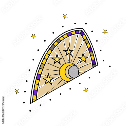 Night Sky Icon with Stars and Moon for Sleep Apps, Bedtime Story Websites, Relaxation Content, Children's Educational Materials and Astronomy Graphics