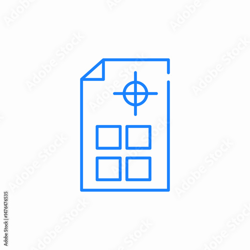 design document target icon sign vector