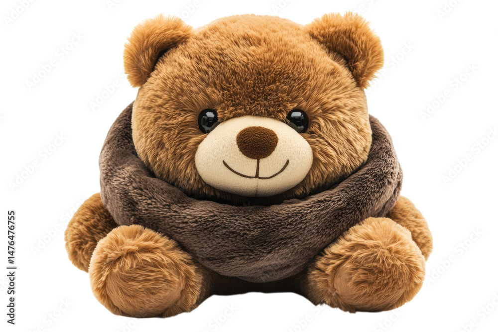 Fototapeta premium A fluffy teddy bear with scarf