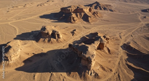 Desert Rock Formation Aerial View