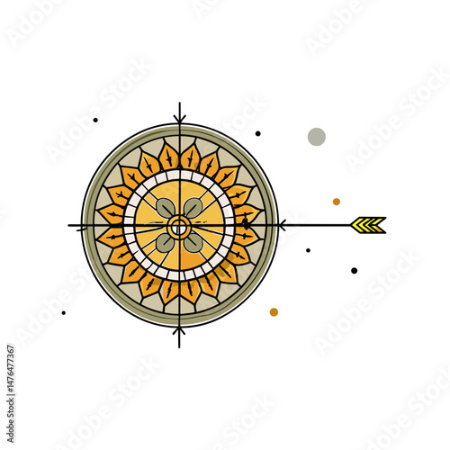 Golden Target Bullseye Icon for Business Strategy Websites, Goal Setting Apps, Marketing Presentations, Achievement Visuals, Career Development Blogs, and Success Planning Materials