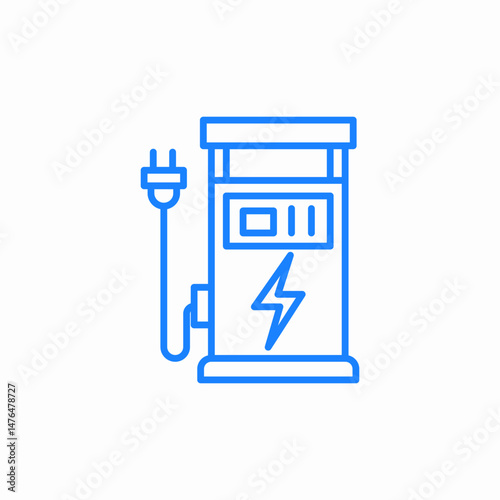 electric vehicle charging icon sign vector