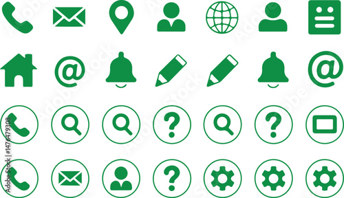  Contact Information Web Icon Set